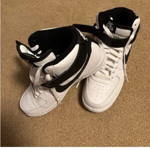 Nike White and Black High-Top Sneakers